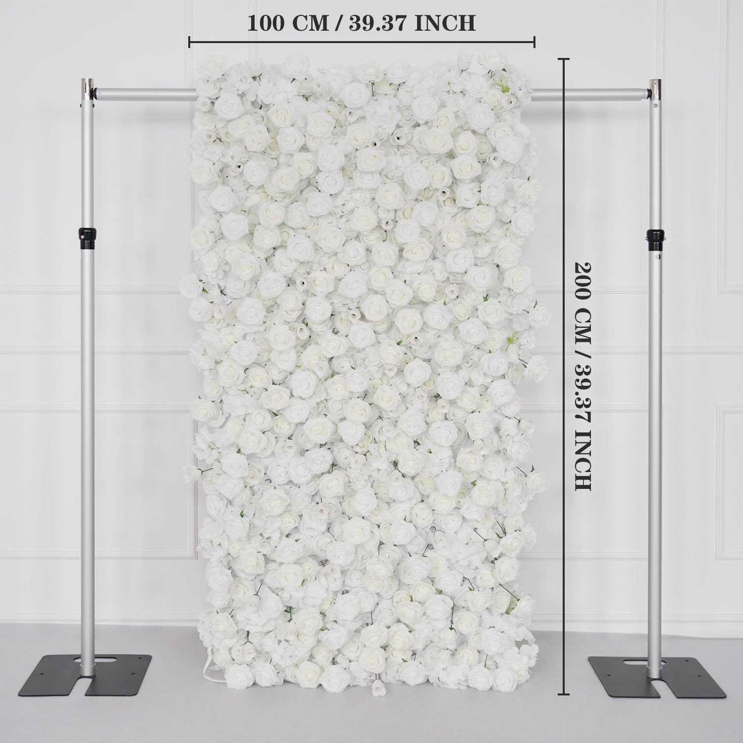 Uflower Artificial White Flower Wall Wedding Backdrop Decor